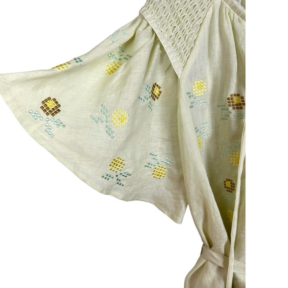 Innika Choo Hans Embroidered Linen Mini Smock Dress Tunic New 2 OS - Picture 9 of 16